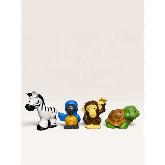 Little People Other - Fisher-Price Little People Animals Lot of 4 Figures Zebra Parrot Monkey Turtle